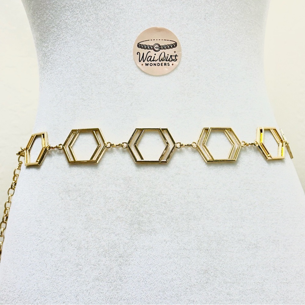 Gold Geometric Women's Belt